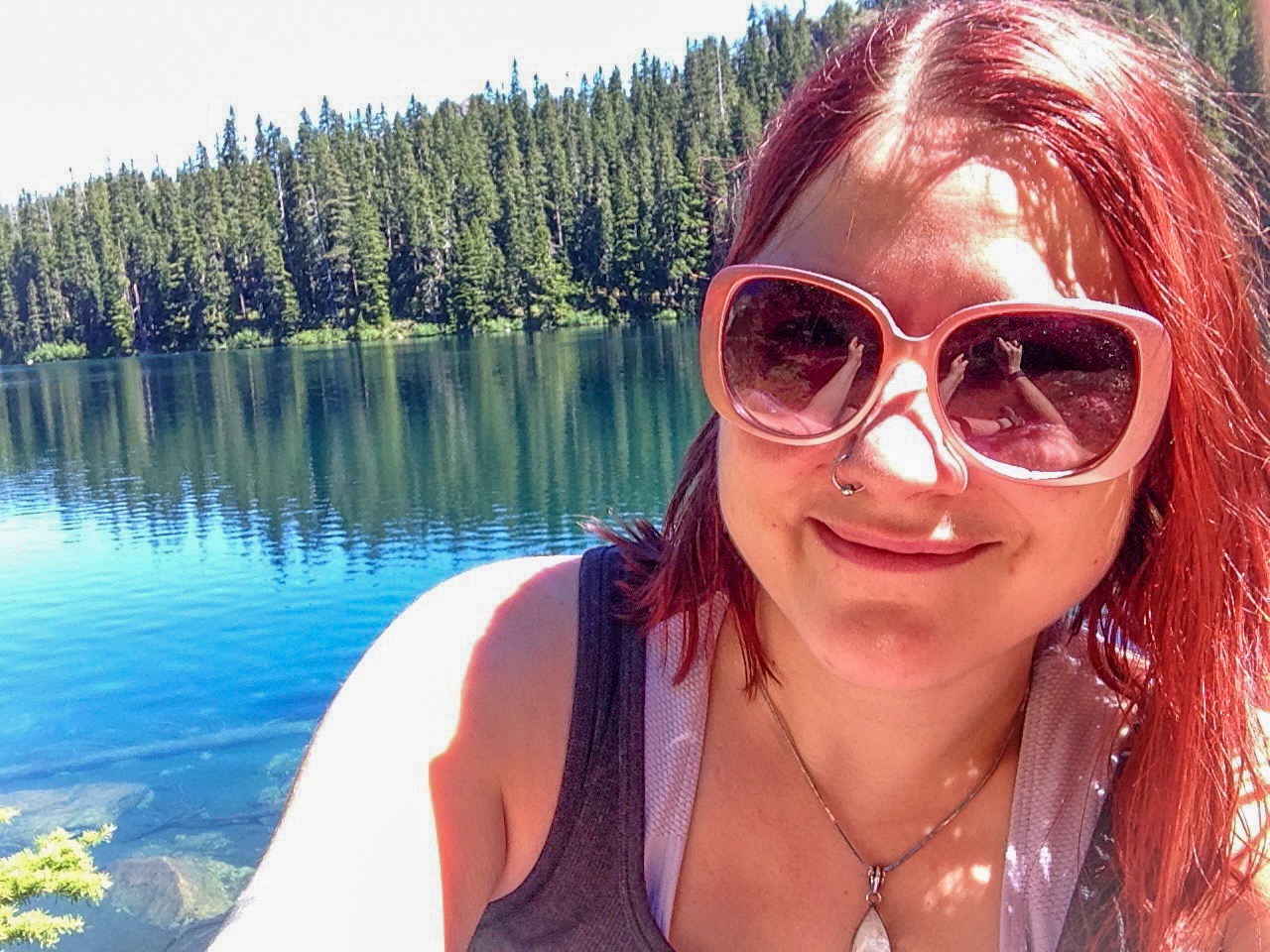 Selfie in front of Mirror Lake in July 2015