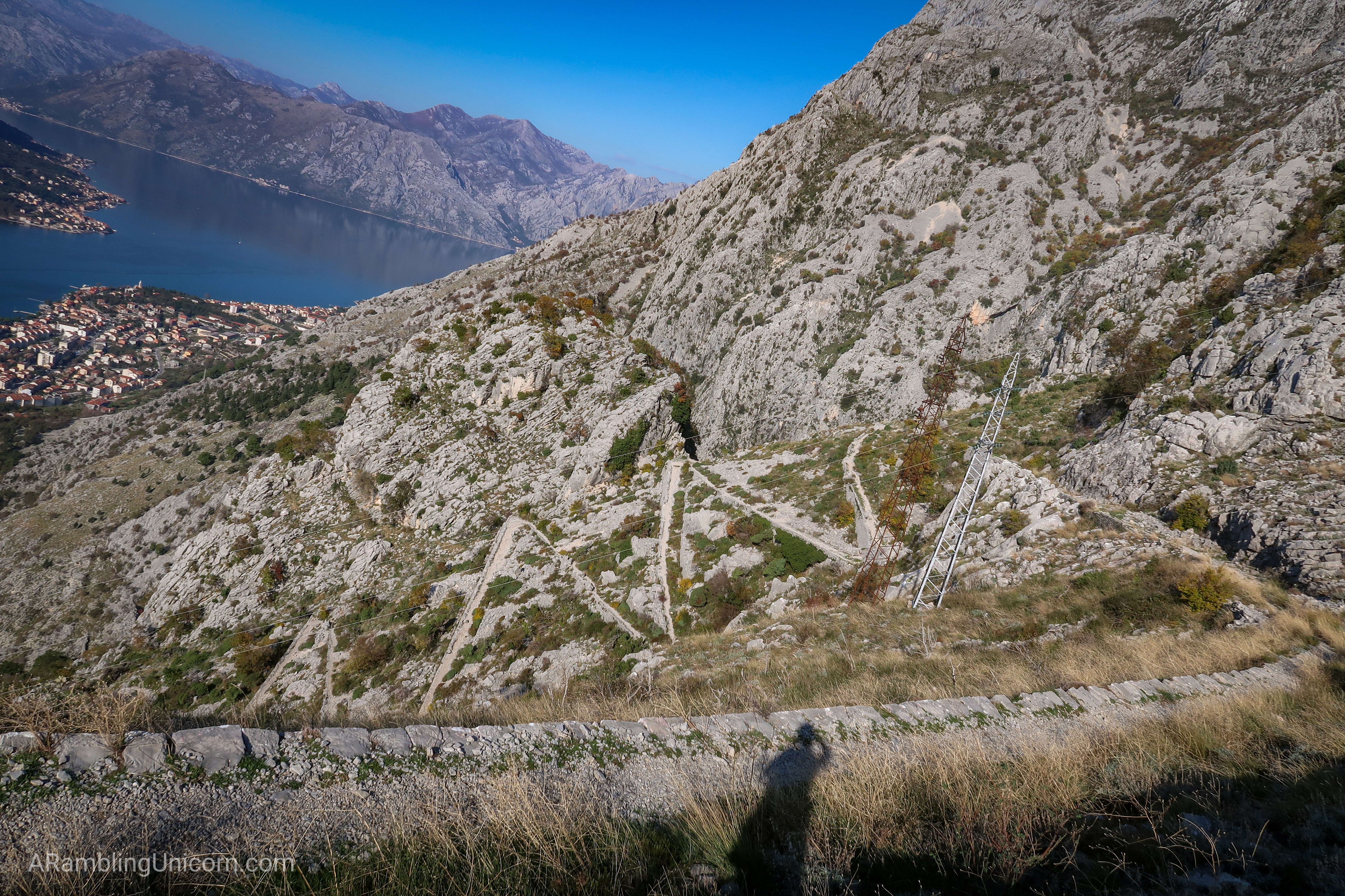 Ladder of Kotor Trail and San Giovanni Fortress in Montenegro