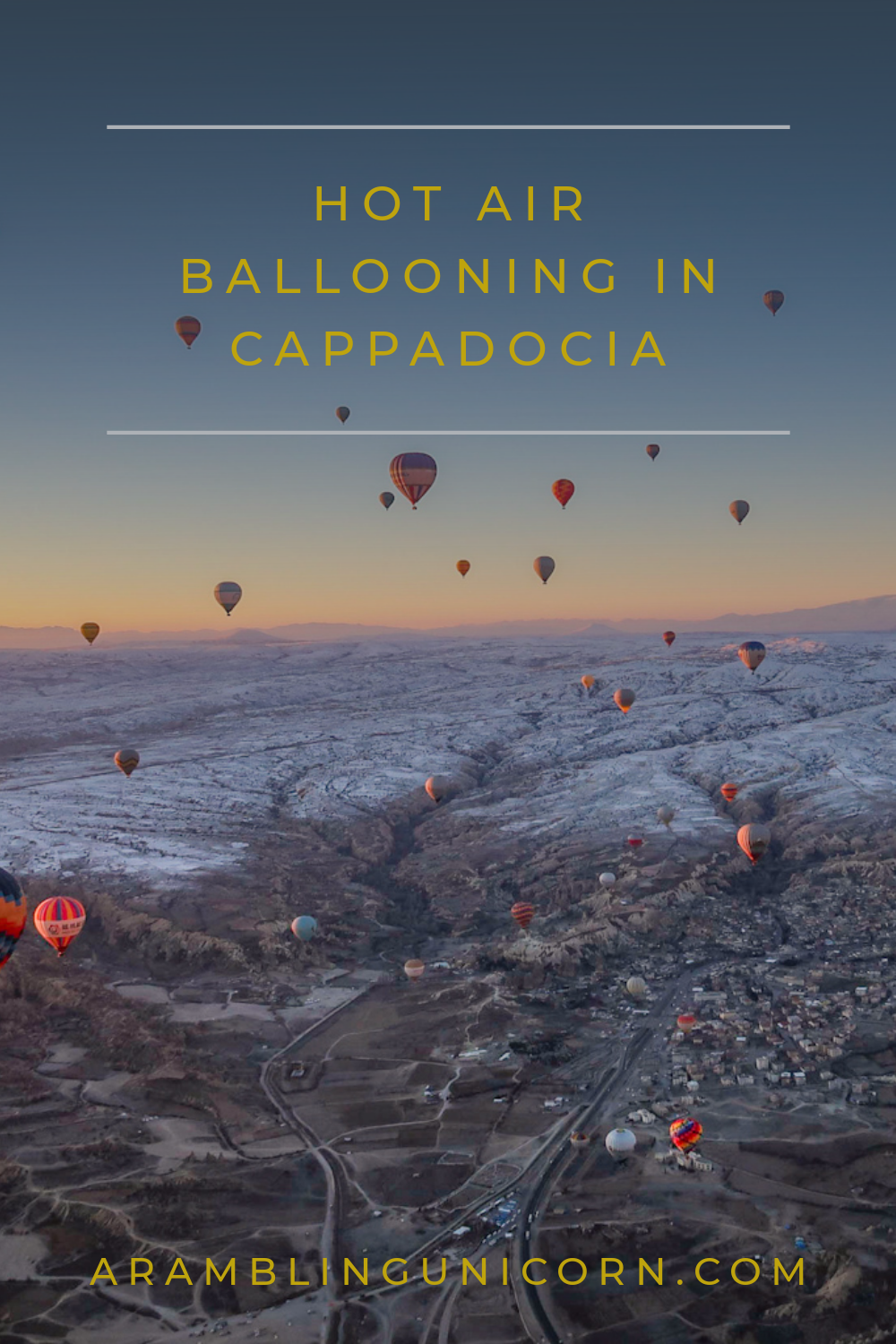 Interested in visiting Cappadocia? Riding a hot air balloon is a thrilling experience that should top everyone's bucket list. Read about my hot air balloon adventure at ARamblingUnicorn.com.