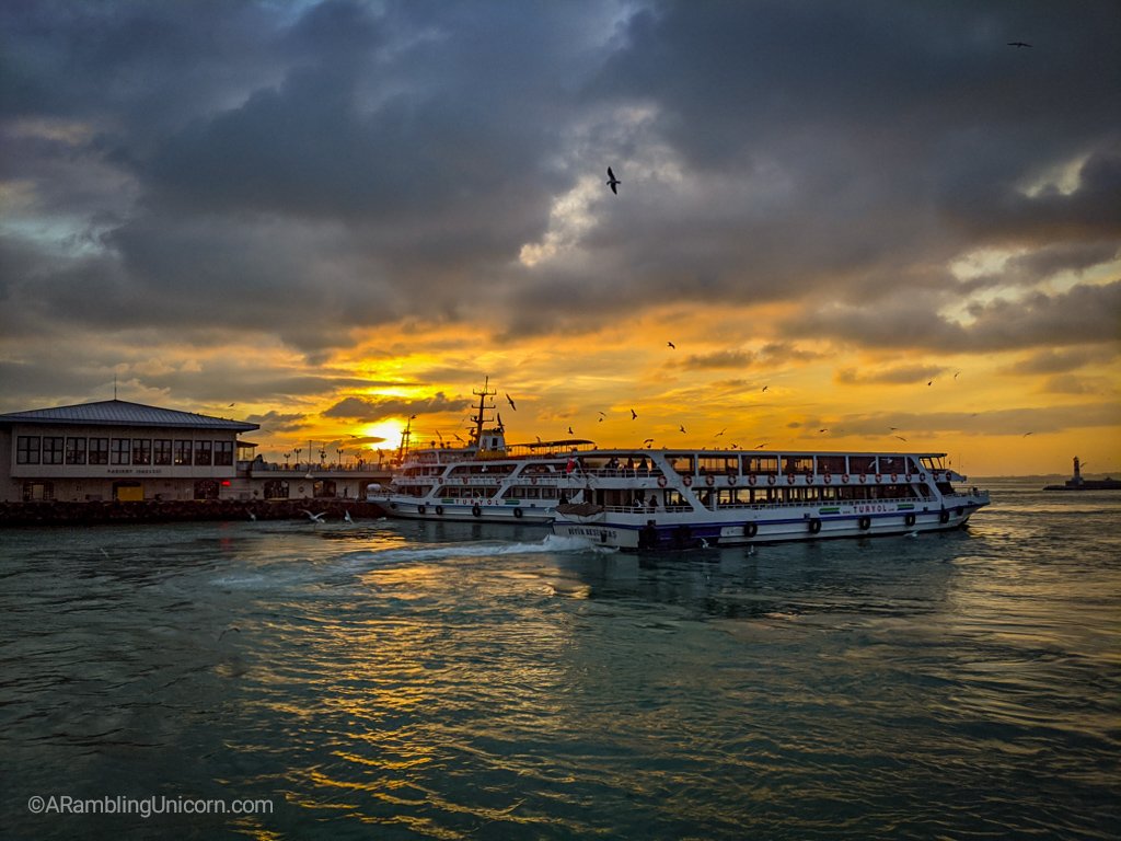  Bosphorus Sunset from the ferry dock in the Kadıköy neighborhood.