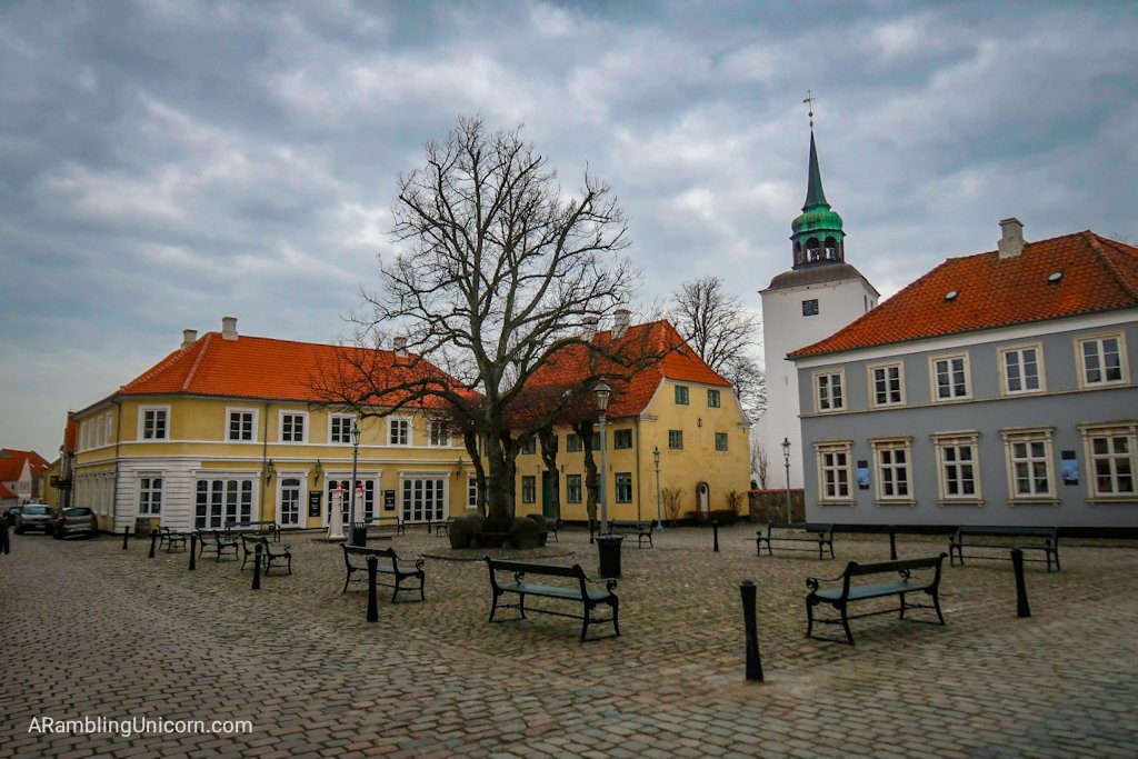Town square in the village of Ærøskøbing