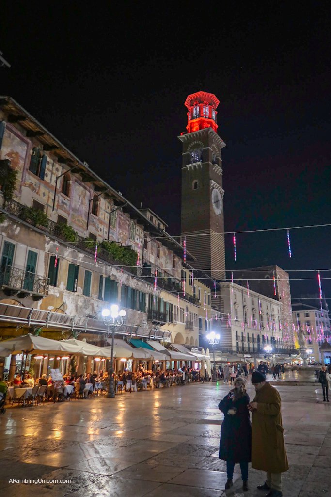 Verona in 24 Hours: Pizza delle Erbe at night