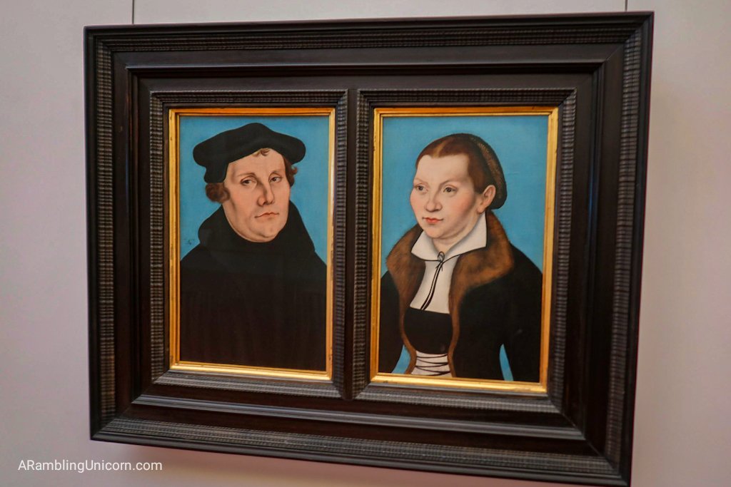 Portraits of Martin Luther and his wife Katharina, from the workshop of Lukas Cranach the Elder