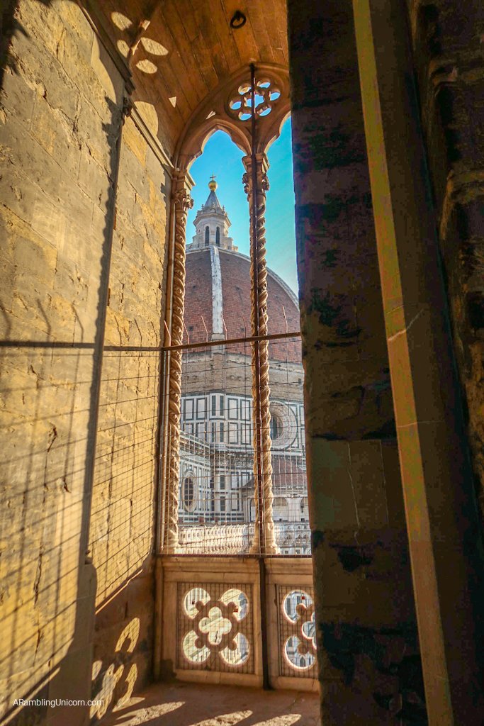 Giotto's Campanile is comprised of five stages, each with 360-degree views around the city