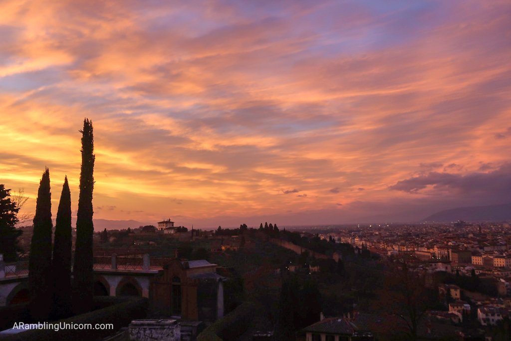 Florence 4 day itinerary: Sunset from Basilica San Miniato al Monte