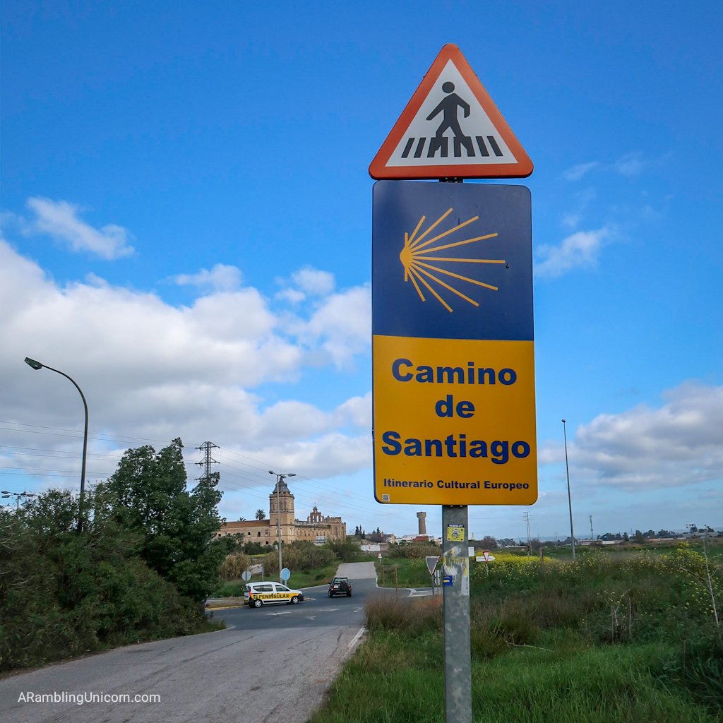 Trail sign for the Camino de Santiago
