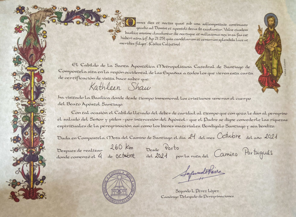 Portuguese Camino Postscript: Getting my Compostela Certificate - A ...