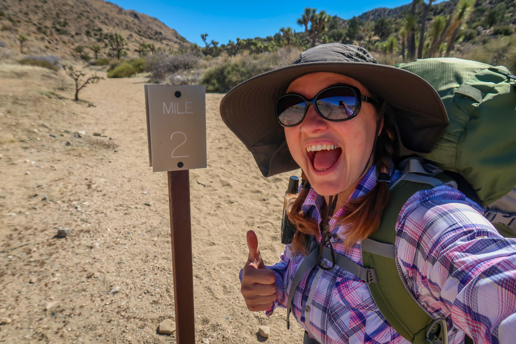 Author selfie in front of Mile Marker #2